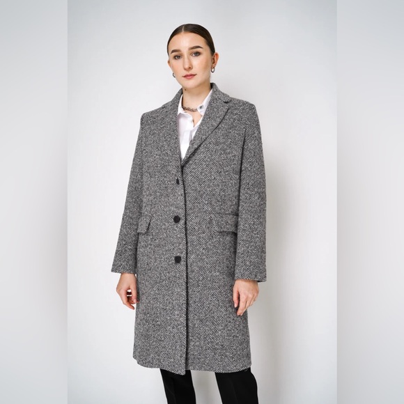 Soia&Kyo classic black and white boucle coat size M - Picture 3 of 16